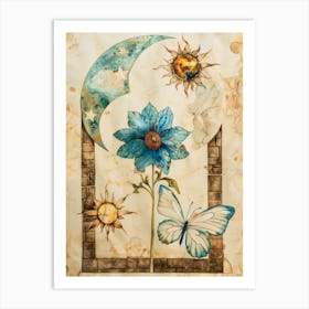 Butterfly And Flower Art Print