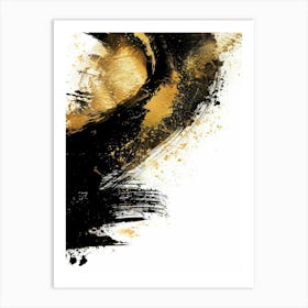 Gold And Black Abstract Painting 134 Art Print