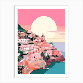 Positano In Risograph Style 1 Art Print