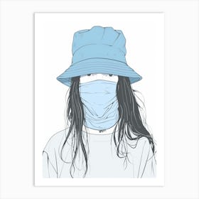 Blue Hat 7 Art Print