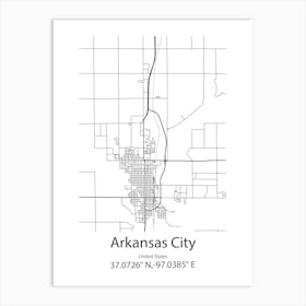 Arkansas City,United States Minimalist Map Art Print