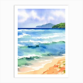 Radhanagar Beach 2, Andaman Islands, India Watercolour Art Print