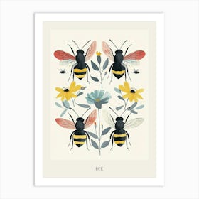 Colourful Insect Illustration Bee 10 Poster Art Print