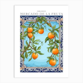 Mercado De La Fruta Orange Illustration 3 Poster Art Print