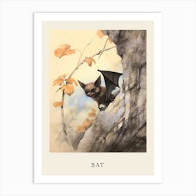 Beatrix Potter Inspired  Animal Watercolour Bat Art Print