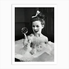 Woman Bubble Bath Art Print