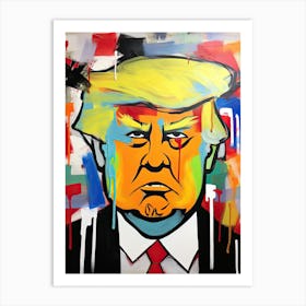 Donald Trump, Basquiat style, Neo-expressionism Art Print