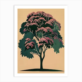 Chestnut Tree Colourful Illustration 3 Art Print