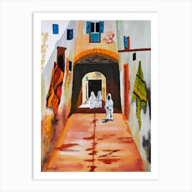 painting water color Street In Morocco Art Print