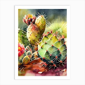 Cactus Painting nature flora Art Print