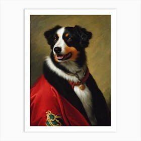 Collie Renaissance Portrait Oil Painting Art Print