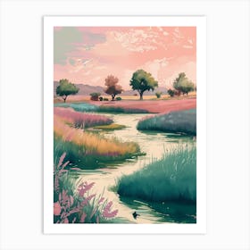 Boho Landscape Painting Art Print