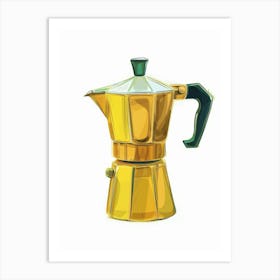 Gold Coffee Maker Art Print