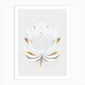 White Lotus Retro Minimal 5 Art Print