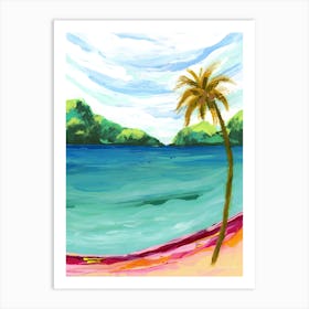 Palm Tree Beach Landscape Art Print