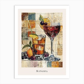 Sangria Watercolour Poster Art Print