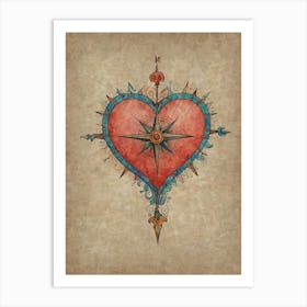 Heart Compass 13 Art Print