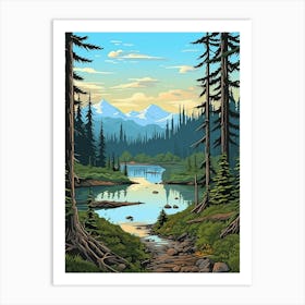 Tongass National Park Pixel Art 1 Art Print