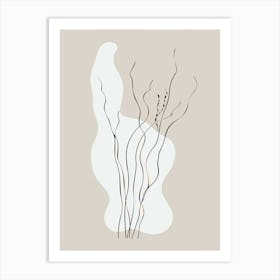 Nairobi Botanical Garden Boho Line Art Art Print