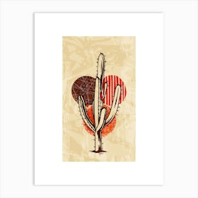 Artistic Saguaro Cactus Design Art Print