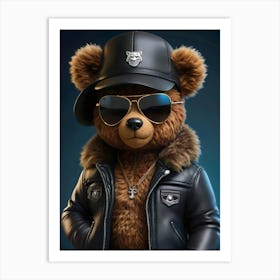 Teddy Bear In Sunglasses 3 Art Print