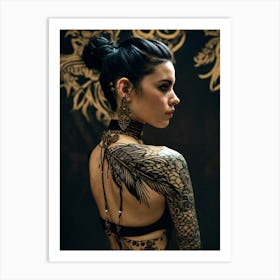 Tattooed Woman Art Print