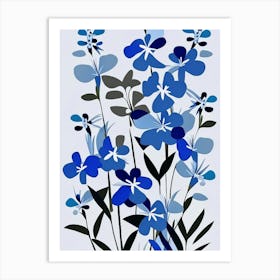 Wild Blue Phlox Wildflower Modern Muted Colours Art Print