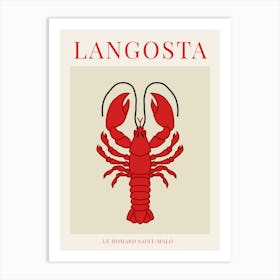 Langosta - Red Art Print