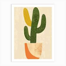 Melocactus Cactus Minimalist Abstract Illustration 3 Art Print