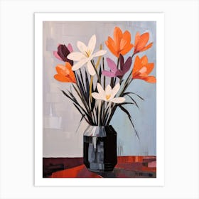 Bouquet Of Autumn Crocus Flowers, Autumn Florals Painting 2 Art Print