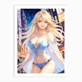 Sexy Anime Girl Painting (25) Art Print