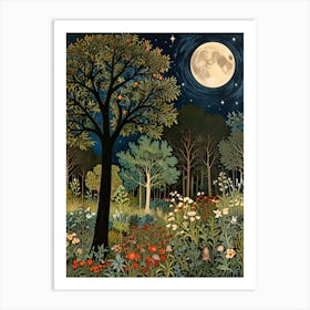 William Morris Moonlight In The Forest 79 Art Print