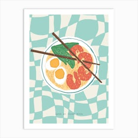 Checkerboard Ramen Illustration Art Print