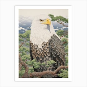 Ohara Koson Inspired Bird Painting Eagle 2 Art Print