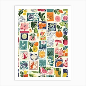 Fruit Stamps Art Print