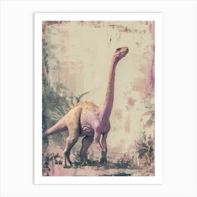 Muted Pastels Dinosaur Lilac 2 Art Print