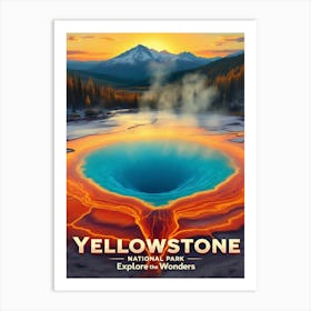 Yellowstone National Park Vintage V 03 Art Print