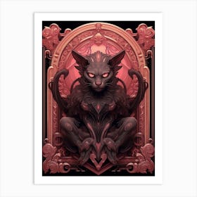 Gargoyle Tarot Pink & Black 4 Art Print