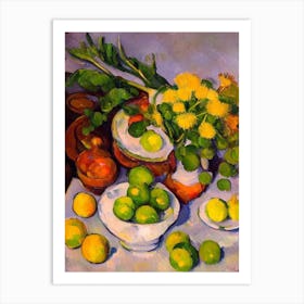 Dandelion Greens Cezanne Style vegetable Art Print