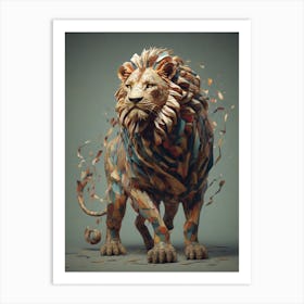 Abstract Lion Art Print