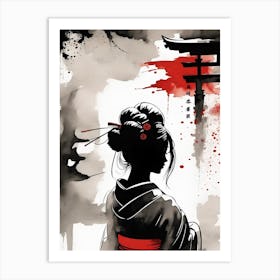 Moody Geisha Art Art Print