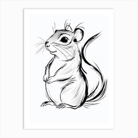 B&W Chipmunk Art Print