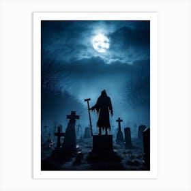 Graveyard At Night 9 Art Print