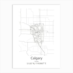 Calgary,Canada Minimalist Map Art Print