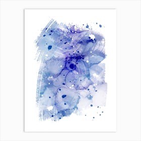 Blue Ink Smudge Art Print