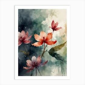 Watercolor Of Flowers 2 Art Print