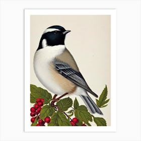 Carolina Chickadee James Audubon Vintage Style Bird Art Print