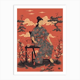 Female Samurai Onna Musha Illustration 23 Art Print