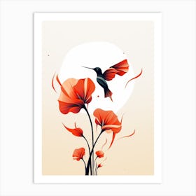 Hummingbird Minimalist Abstract 1 Art Print