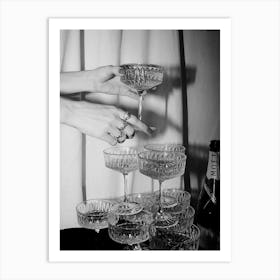 Vintage Champagne Glasses Art Print